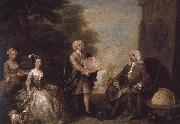 William Hogarth Veteran family oil painting